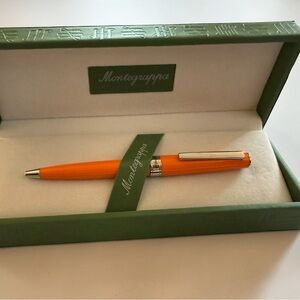 Montegrappa Vibrant Orange Pen with Silver Details
